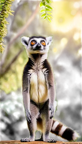 ring-tailed,sifaka,lemur,madagascar,ring tailed lemur,tamarin,squirrel monkey,north american raccoon,lemurs,white-fronted capuchin,slow loris,langur,coatimundi,cercopithecus neglectus,mustelidae,colobus,bengalenuhu,guenon,southern white faced owl,cute animal,Illustration,Retro,Retro 19