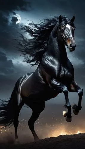 black horse,frison,horse running,nighthorse,horseman,superhorse,Conceptual Art,Fantasy,Fantasy 11