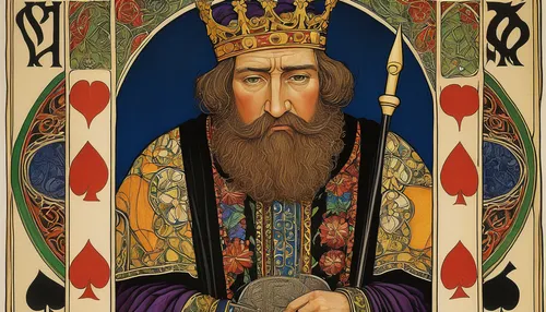 King Saul, King of Spades by Arthur Szyk,king david,king arthur,king caudata,king lear,suit of spades,king ortler,king crown,playing card,grand duke,gambler,heart with crown,the ruler,deck of cards,ro