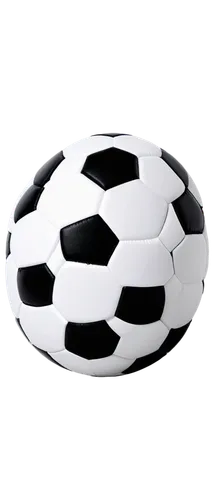 Soccer ball, white and black pentagons, leather texture, inflated, slight shine, centered composition, soft focus, shallow depth of field, isolated on transparent background, high contrast, vibrant co