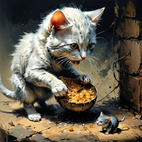 kittelsen,katzen,oktoberfest cats,tea party cat,cat and mouse,feral cat,Conceptual Art,Fantasy,Fantasy 12