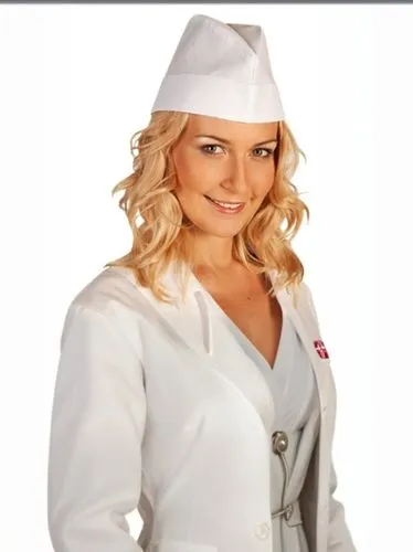 Медсестра в медицинском белом  халате  В Полный Рост ,the woman in the doctor's hat is smiling,female nurse,nurse,servicewoman,whitecoat,kutuzova,chef hat