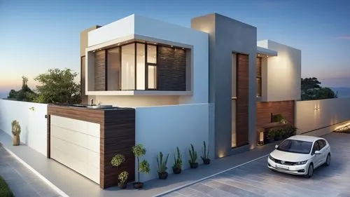 sustituir la madera por piedra natural haciendo todos los materiales mas realistas,a modern, sleek house has an attached garage,modern house,smart home,fresnaye,duplexes,residential house,floorplan ho