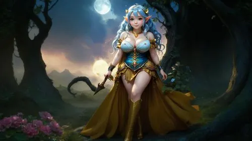 a very cute pretty woman in a pretty dress,sorceress,blue enchantress,baoshun,fantasy picture,inara,fantasy woman