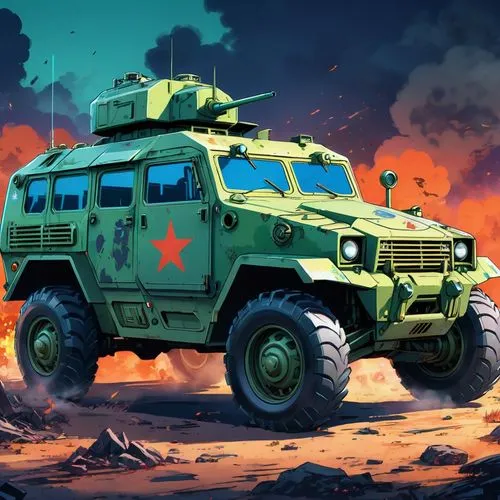 armored vehicle,uaz,armored car,jltv,defender,armored personnel carrier,jgsdf,hmmwv,jsdf,humvee,humvees,tracked armored vehicle,mrap,overland,military jeep,kamaz,kfz,zapad,kraz,convoy,Illustration,Japanese style,Japanese Style 03