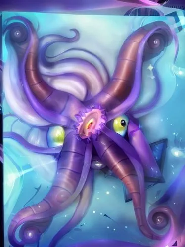 the tentacles of a giant evil purple squid, in the centre there is his mouth with teeth, dark blue background
,fun octopus,giant squid,squid game card,cephalopod,octopus,kraken,cephalopods,pink octopu