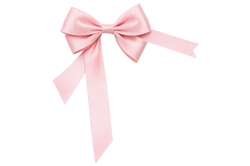 Light pink bow, ribbon texture, satin material, delicate loops, soft folds, subtle sheen, romantic style, whimsical feel, pastel color tone, front view, centered composition, soft focus, gentle lighti