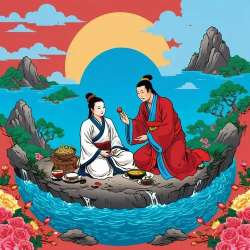 drepung,chuseok,jixian,guobao,rinchen,hanxiong,benxi,milarepa,boonsang,confucian,confucianism,khokhloma painting,maoyuan,buddha purnima,korean culture,suiyuan,kuangyin,shenxiu,kangwon,oriental painting,Illustration,Vector,Vector 19