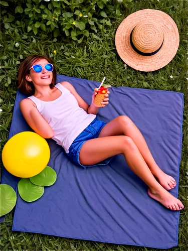 girl lying on the grass,summer background,relaxed young girl,beach towel,summer feeling,hammock,lounger,deckchair,sunscreen,mock sun hat,summer icons,verano,ordinary sun hat,sun protection,lazing,beanbags,orangina,lazing around,summer season,sunspree,Conceptual Art,Oil color,Oil Color 05