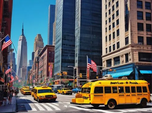 new york streets,schoolbuses,new york taxi,newyork,nycticebus,new york,school buses,taxicabs,schoolbus,nyclu,school bus,citybus,city bus,autobuses,time square,yellow taxi,ny,big apple,motorbuses,5th avenue,Illustration,Realistic Fantasy,Realistic Fantasy 12