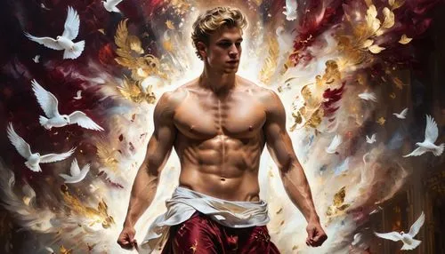 the archangel,justin bieber,lucus burns,son of god,greek god,bloodstream,fire angel,believer,daemon,holy spirit,kickboxer,shirtless,angelology,deity,lucifer,sacred art,nine-tailed,holyman,fireman,nightingale,Photography,General,Fantasy