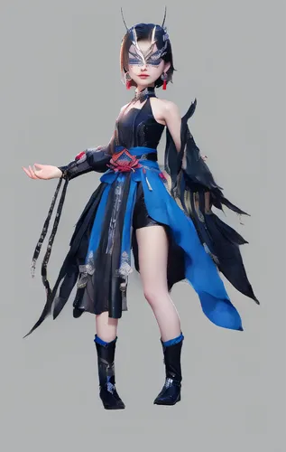 3d figure,3d crow,vax figure,cloth doll,3d model,haunebu,costume accessory,doll figure,kotobukiya,game figure,png transparent,asian costume,fashion doll,marionette,winterblueher,blue enchantress,artis