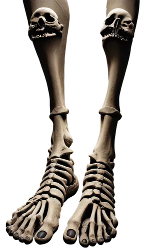 Bony skeleton, bare feet, toe bones visible, ankles exposed, blackened toenails, dry cracked skin, spooky atmosphere, dim backlight, high contrast, 3/4 composition, shallow depth of field, dark tone, 