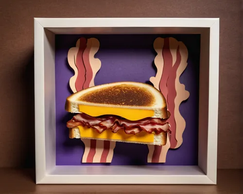 bacon sandwich,bacon egg cup,baconator,back bacon,food icons,sandwich toaster,modern pop art,mouse bacon,cool pop art,bacon rolls,bologna sandwich,food styling,jam sandwich,melt sandwich,bacon tree,blt,a sandwich,pop-art,pop - art,bacon,Unique,Paper Cuts,Paper Cuts 10