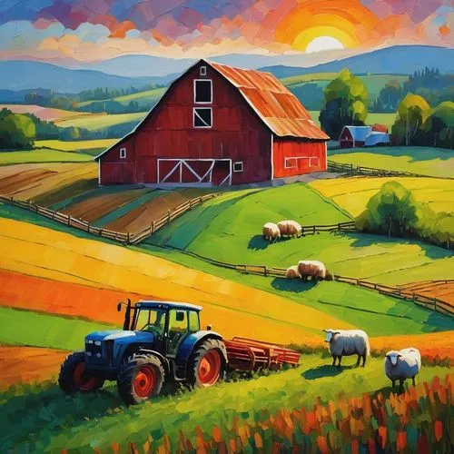 farm landscape,farm background,rural landscape,red barn,agriculture,hay farm,rural,farm set,vermont,farm tractor,farms,farm,agricultural,tractor,the farm,farmstead,barns,farm yard,bales,farm animals,Illustration,Abstract Fantasy,Abstract Fantasy 07