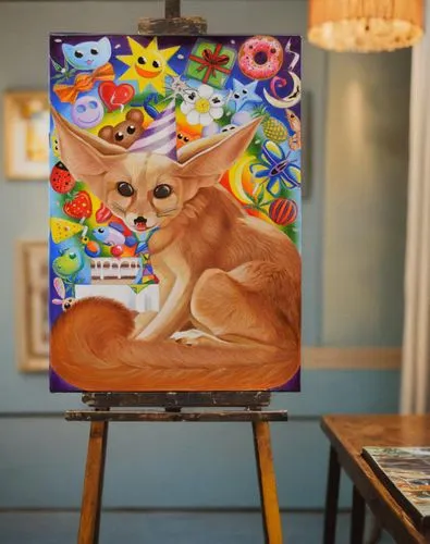 the painting hangs on the wall,pet portrait,chihuahua,orange tabby cat,cat portrait,tonkinese,orange tabby,doggart,animal portrait,oil painting on canvas,abyssinian,vizsla,chihuahuas,cat frame,animaux