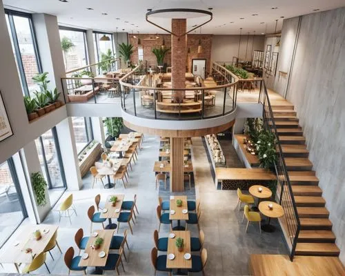 Generate a sketch of a modern coffee shop interior. The space should feature a cozy, minimalist design with warm lighting. Include wooden tables, comfortable seating areas with cushions, and a counter