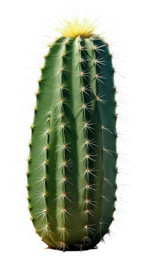 Prickly green cactus, solo, desert plant, thick stems, sharp thorns, vibrant green skin, detailed textures, morning dew, warm sunlight, 3/4 composition, shallow depth of field, natural lighting, reali