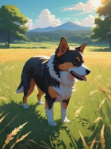 corgi,welschcorgi,welsh cardigan corgi,welsh corgi pembroke,cardigan welsh corgi,welsh corgi,corgis,dog illustration,pembroke welsh corgi,australian collie,the pembroke welsh corgi,pet portrait,welsh corgi cardigan,scotch collie,collie,dusk background,laika,companion dog,corgi face,welsh sheepdog,Conceptual Art,Fantasy,Fantasy 32