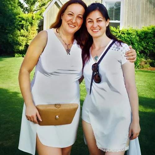 tallit,mom and daughter,nurses,white dress,white clothing,two beauties,white skirt,bridal party dress,sheath dress,white coat,mother and daughter,beautiful photo girls,garden party,laundress,business women,camisoles,golf tournament,nurse uniform,lionesses,godmother