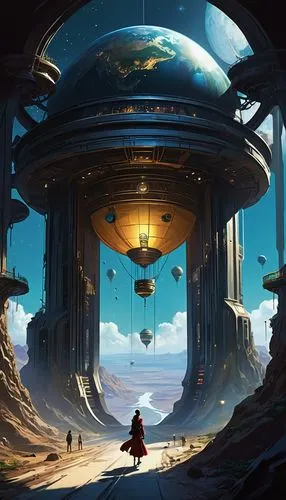 futuristic landscape,atlantis,fantasia,ufo,sci fiction illustration,deltha,world digital painting,gas planet,wayfinder,sentinel,alien world,homeworld,apiarium,airships,sanctum,sky space concept,conclave,shambhala,traveller,anjuna