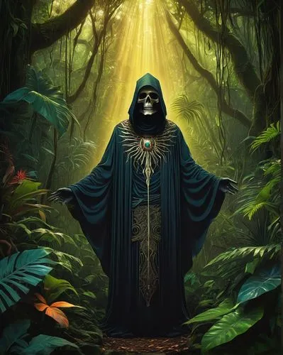 verryth,grimm reaper,raistlin,sidious,darth vader,grim reaper,palps,vader,aaa,death god,vecna,lich,reaper,darkforce,darth,witchdoctor,mandos,archdruid,vodun,wild emperor,Illustration,Abstract Fantasy,Abstract Fantasy 03