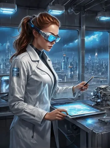 sci fiction illustration,chemical laboratory,toxicologist,female doctor,biodefense,microsurgeon,laboratory information,biotechnologists,laboratories,technologist,laboratory,scientist,bioengineer,investigadores,biochemist,biomanufacturing,nanotechnologies,nanotechnological,laboratorium,bioprocessing,Illustration,Black and White,Black and White 30