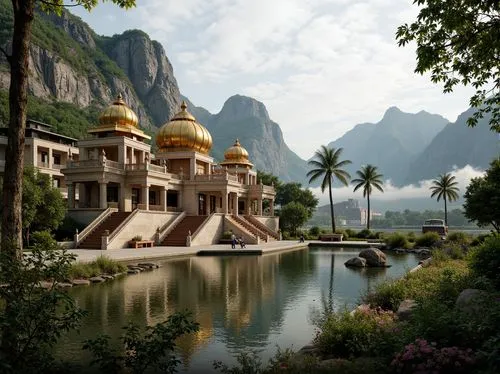 rivendell,water palace,asian architecture,tailandia,southeast asia,thai temple,amanresorts,guilin,dorne,yangshao,monasteries,buddhist temple complex thailand,dragon palace hotel,karst landscape,chhatris,naboo,marble palace,halong,shangrila,theed