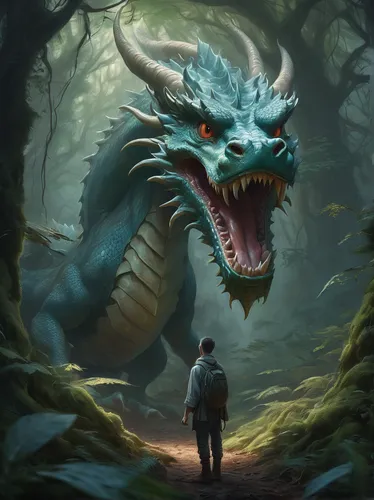 forest dragon,dragon of earth,painted dragon,dragon li,wyrm,green dragon,dragon,dragon slayer,fantasy picture,fantasy art,chinese dragon,basilisk,dragons,dragon bridge,game illustration,leopard's bane,black dragon,encounter,dragon design,heroic fantasy,Conceptual Art,Fantasy,Fantasy 01