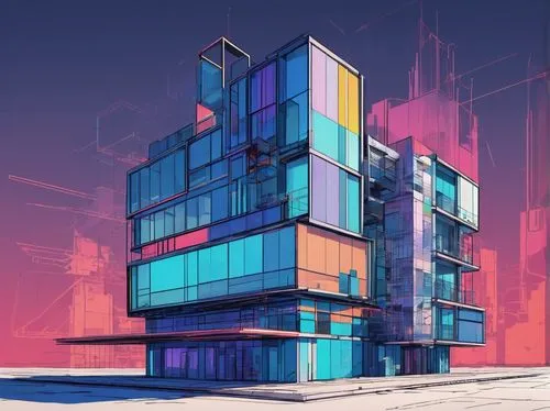 cybercity,cybertown,hypermodern,colorful city,cubic house,density,glass building,cubic,microdistrict,colorful facade,apartment block,cubes,cyberport,apartment building,city blocks,glass blocks,modular,kirrarchitecture,modern architecture,graecorum,Conceptual Art,Daily,Daily 21