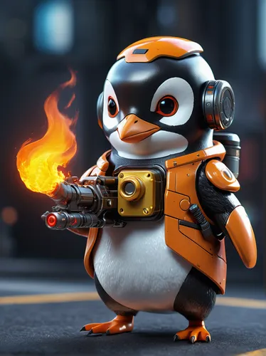 penguin enemy,rock penguin,pororo the little penguin,pubg mascot,penguin,firebrat,baby-penguin,olaf,glasses penguin,big penguin,gentoo,pyro,fairy penguin,dwarf penguin,turbo,scorch,penguin baby,free fire,fire background,cinema 4d,Photography,General,Sci-Fi