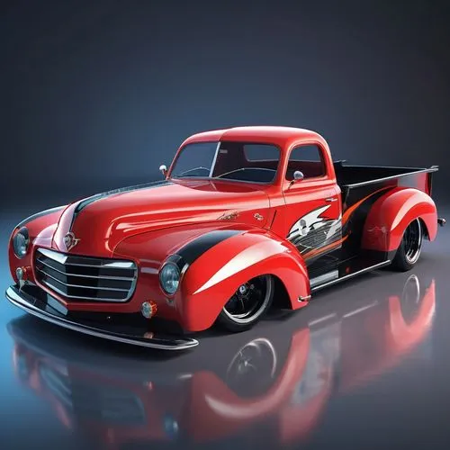 3d car model,3d car wallpaper,cartoon car,hotrod car,ford truck,pickup truck,Illustration,Japanese style,Japanese Style 03