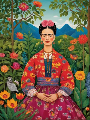 frida,girl in flowers,khokhloma painting,girl picking flowers,girl in the garden,hanbok,pachamama,oriental painting,vietnamese woman,bhutan,asian woman,geisha,japanese woman,geisha girl,oriental girl,flower painting,oriental princess,tibetan,asia,ikebana,Art,Artistic Painting,Artistic Painting 31