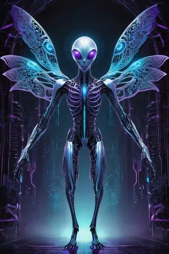 artificial fly,bombyx mori,blue-winged wasteland insect,membrane-winged insect,extraterrestrial,winged insect,alien warrior,antasy,arthropod,mantis,phage,bacteriophage,extraterrestrial life,bioluminescence,humanoid,apiarium,alien,hawkmoth,locust,archangel,Illustration,Vector,Vector 21