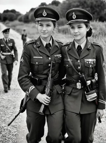 policewomen,czechoslovaks,1940 women,berets,conscripts,carabiniers,Photography,Black and white photography,Black and White Photography 02