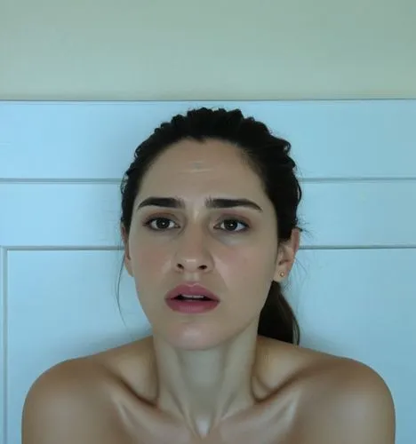 Same person,a woman with dark eyebrows in a white bathroom,aditi rao hydari,vaanii,hande,sternocleidomastoid,charnvirakul,video scene