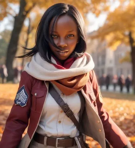 A cheerful girl enjoying autumn in a vibrant park, capturing the moment with a camera, golden hour lighting, candid shot, shallow depth of field, expressive facial features, lifestyle photography, sho