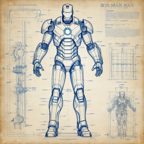 Iron man suit as a Vitruvius man drawing, by Leonardo Davinci, uhd, blueprint sketch,steel man,wireframe graphics,iron-man,ironman,iron man,blueprint,war machine,iron mask hero,wireframe,costume desig