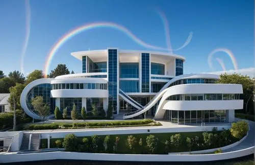 a large circular building that looks like a futuristic looking building,futuristic architecture,cupertino,modern architecture,home of apple,futuroscope,embl,Photography,Documentary Photography,Documen