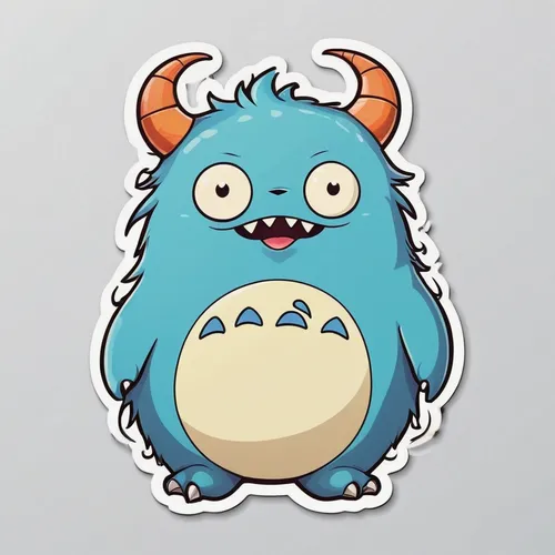 a Vector illustration, the most adorable cute cartoon monster, studio Ghibli,, Light Pure background,triceratops,clipart sticker,sticker,cuthulu,ox,stickers,garp fish,wyrm,komodo,cynorhodon,pocket mon