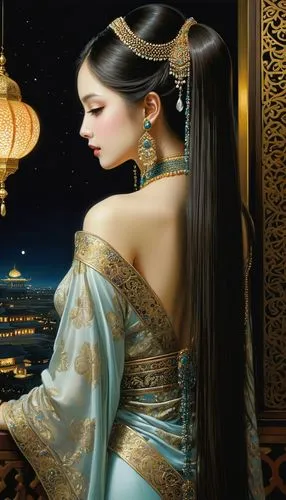 mastani,oriental princess,cleopatra,rem in arabian nights,fantasy picture,scheherazade,Illustration,Realistic Fantasy,Realistic Fantasy 08