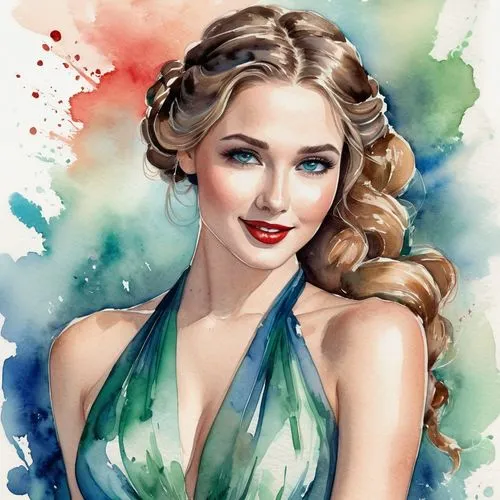 watercolor pin up,elsa,marilyn,retro pin up girl,pin-up girl,digital painting,pin up girl,christmas pin up girl,fashion illustration,watercolor painting,marylyn monroe - female,watercolor women accessory,watercolor,world digital painting,fantasy portrait,pin up,pin up christmas girl,marylin monroe,watercolor paint,photo painting,Illustration,Paper based,Paper Based 25