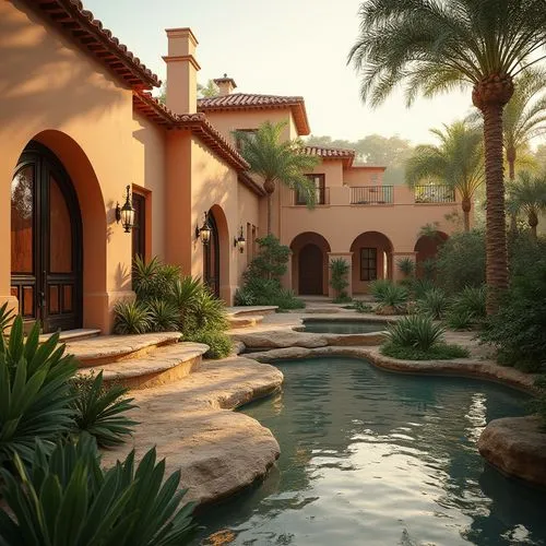 luxury home,beautiful home,dorne,pool house,landscaped,luxury property,riad,hacienda,home landscape,florida home,roof landscape,dreamhouse,holiday villa,backyard,courtyards,landscaping,outdoor pool,palmilla,courtyard,country estate,Photography,General,Realistic