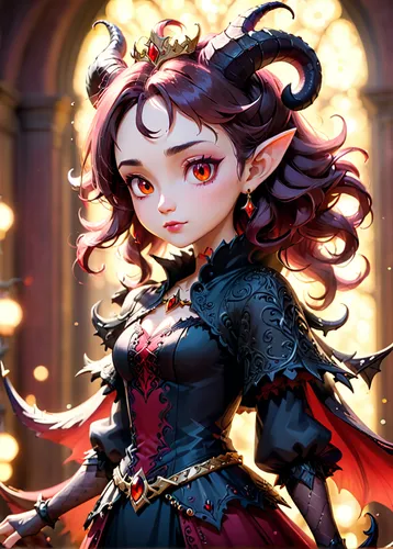 acerola,queen of hearts,vampire lady,blood maple,baroque,fairy tale character,vanessa (butterfly),scarlet witch,fantasia,cheshire,evil fairy,medusa,vampire woman,gothic portrait,devil,game illustration,fae,cg artwork,vexiernelke,masquerade,Anime,Anime,Cartoon