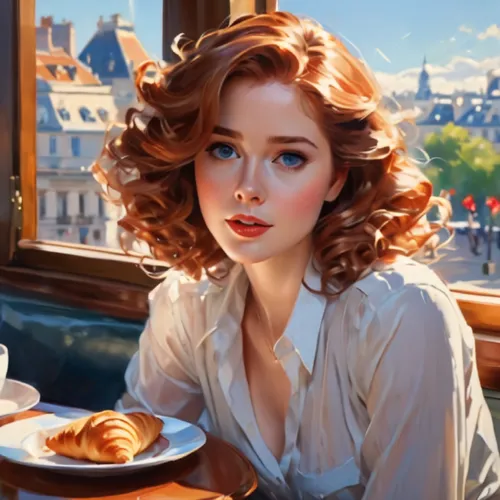 woman at cafe,parisian coffee,woman drinking coffee,pushkina,paris cafe,woman with ice-cream,donsky,nestruev,girl with bread-and-butter,parisienne,heatherley,waitress,cappuccino,romantic portrait,fren