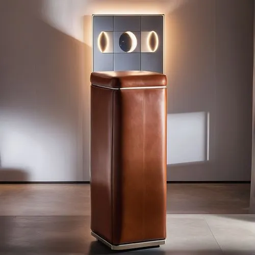 digital bi-amp powered loudspeaker,computer speaker,floor lamp,bin,beautiful speaker,robot icon,moai,waste container,mac pro and pro display xdr,wine cooler,carton man,robot eye,chat bot,reich cash re