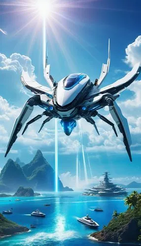 quadcopter,ucav,volantis,flying drone,skyvan,cedrone,drone phantom,cyberrays,aerotaxi,futuristic landscape,skyterra,gliderport,skycar,helikopter,skyflower,aegaleo,sea swallow,skyray,constellation swordfish,drones,Conceptual Art,Sci-Fi,Sci-Fi 04