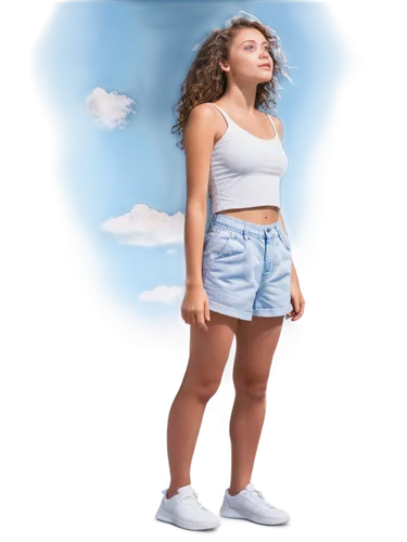 girl on a white background,skort,png transparent,bermuda shorts,soundcloud icon,air,transparent background,on a transparent background,girl with cereal bowl,portrait background,transparent image,teen,girl in a long,life stage icon,album cover,image manipulation,jeans background,girl with speech bubble,trampolining--equipment and supplies,digital compositing,Photography,Documentary Photography,Documentary Photography 10