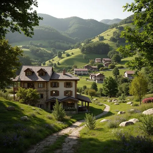 alpine village,mountain village,shire,home landscape,bucolic,mountain settlement,house in mountains,knight village,hameau,carpathians,maramures,countryside,house in the mountains,amoenus,romania,agritubel,escher village,alpine pastures,swabia,alpine region