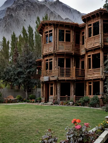  ancient wood and stone facade ,house in the mountains,house in mountains,chalet,the cabin in the mountains,badakhshan national park,karakoram,seton lake,beautiful home,wooden house,private house,pami